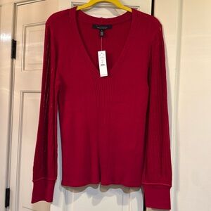 WHBM vneck sweater red size Large